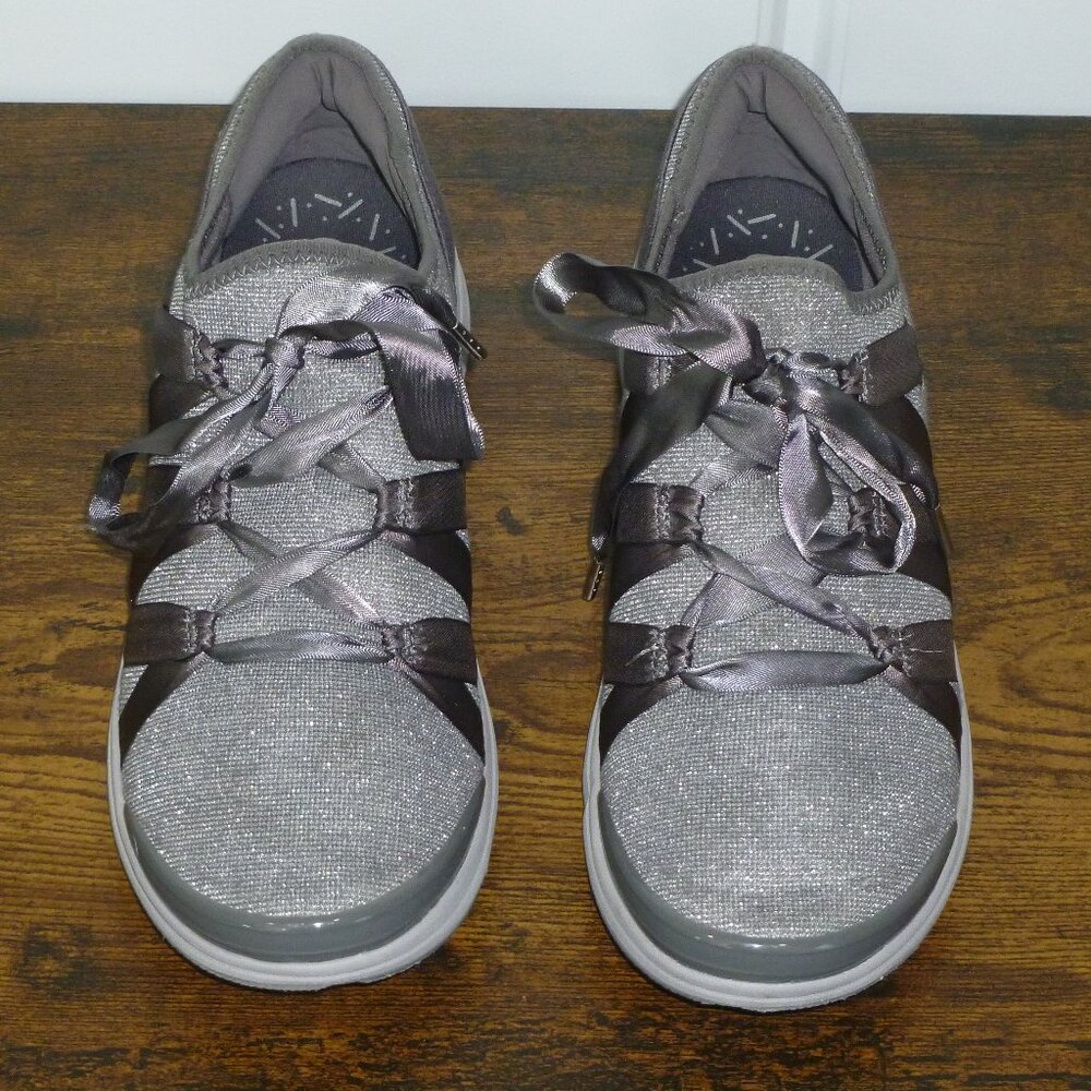 Bzees Inspire Slip-on Sneakers in Light Grey Sparkle Mesh